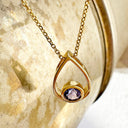 Raindrop Tanzanite and Yellow Gold Pendant