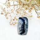Natural Freeform Rectangular Cut Dendritic Agate Silver Ring - 30mm x 18mm