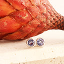 Refined Petite Bezel Set Tanzanite White Gold Studs