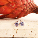 Refined Petite Bezel Set Tanzanite White Gold Studs