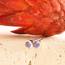 Refined Petite Bezel Set Tanzanite White Gold Studs
