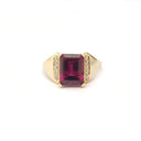 Regal Grape Garnet and Diamond Yellow Gold Ring