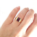 Regal Grape Garnet and Diamond Yellow Gold Ring