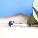 Solitaire sapphire white gold ring