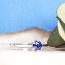 Solitaire sapphire white gold ring