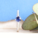 Solitaire sapphire white gold ring