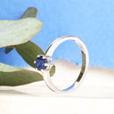 Solitaire sapphire white gold ring