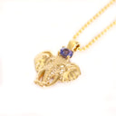 Relief Elephant Tanzanite Yellow Gold Pendant