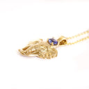 Relief Elephant Tanzanite Yellow Gold Pendant