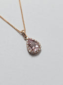 Rose Gold Morganite and Diamond Pendant and Rose gold chain