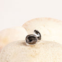 Rose Cut Cushion Shaped Black Diamond Bezel Set White Gold Studs