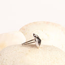 Rose Cut Cushion Shaped Black Diamond Bezel Set White Gold Studs