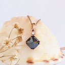 Rose Cut Black Diamond Rose Gold Pendant