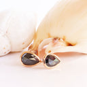 Rose Cut Pear Shaped Lush Rose Gold Studs