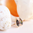 Rose Cut Pear Shaped Lush Rose Gold Studs