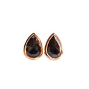 Rose Cut Pear Shaped Lush Rose Gold Studs
