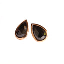 Rose Cut Pear Shaped Lush Rose Gold Studs