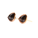 Rose Cut Pear Shaped Lush Rose Gold Studs