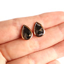 Rose Cut Pear Shaped Lush Rose Gold Studs