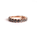 Rose Gold 15 Black Diamond 3/4 Eternity Band