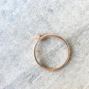 Rose Gold Bezel Set Green Tourmaline Stacking Ring