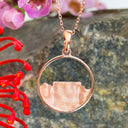 Rose Gold Circular Table Mountain Pendant