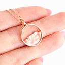 Rose Gold Circular Table Mountain Pendant