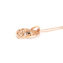 Rose Gold Filigree Heart Africa Pendant with Solitaire Black Diamond Detail