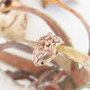 Rose Gold Leopard Head Ring with Diamond Accents