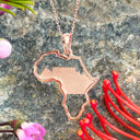 Table  Mountain Africa outline rose gold pendant