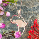 Table  Mountain Africa outline rose gold pendant
