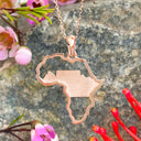 Table  Mountain Africa outline rose gold pendant