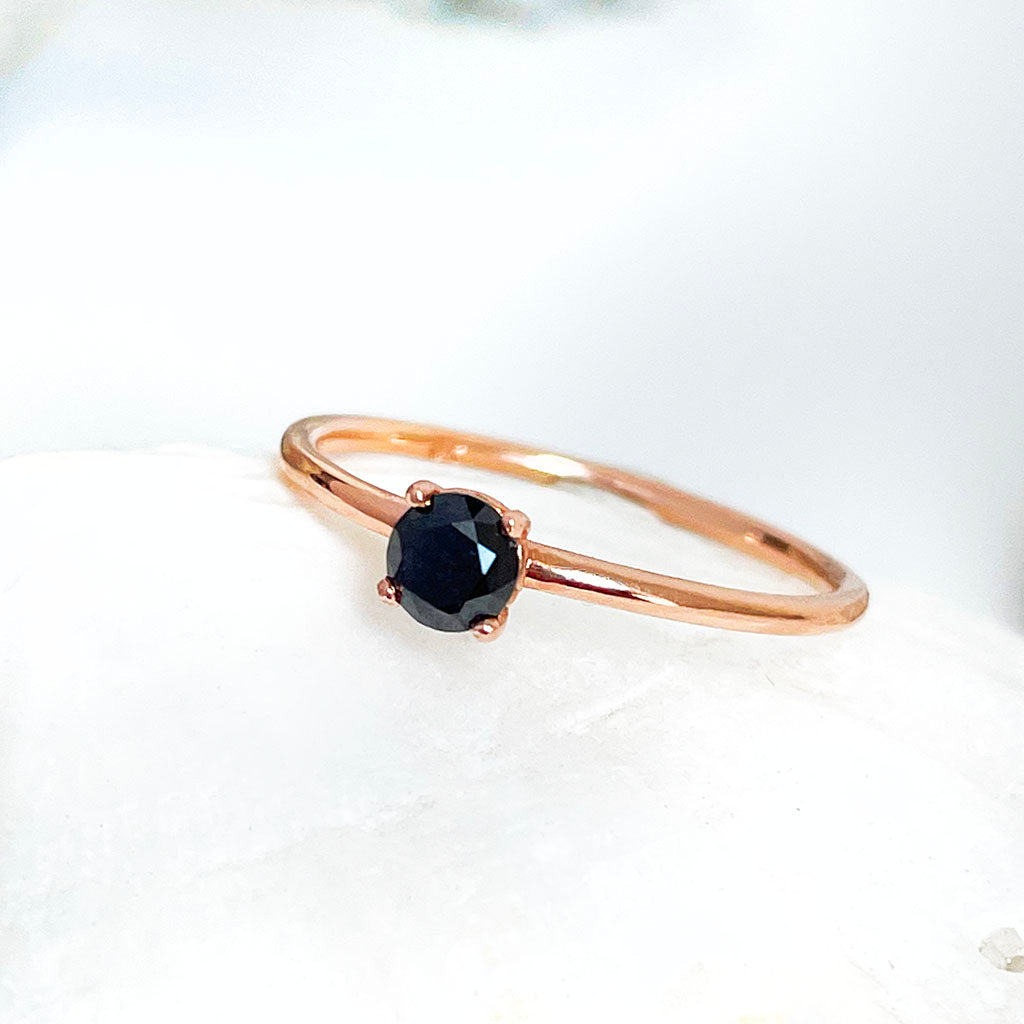 Black Diamond Rose gold stacking ring