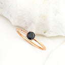 Black Diamond Rose gold stacking ring