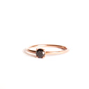 Rose Gold Raised Four Claw Black Diamond Stacking Ring