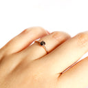 Rose Gold Raised Four Claw Black Diamond Stacking Ring