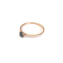 Rose Gold Raised Four Claw London Blue Topaz Stacking Ring