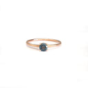 Rose Gold Raised Four Claw London Blue Topaz Stacking Ring