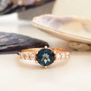 London Blue Topaz and Diamond Rose Gold Ring