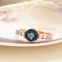 London Blue Topaz and Diamond Rose Gold Ring