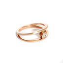 Rose Gold Spilt Band Tube Set Diamond Ring