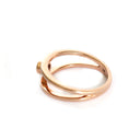 Rose Gold Spilt Band Tube Set Diamond Ring