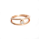 Rose Gold Spilt Band Tube Set Diamond Ring