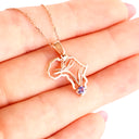 Tanzanite Africa Map Bird of Paradise Rose Gold Pendant