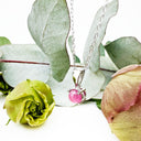 Round Cabochon Ruby Silver Pendant