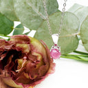 Round Cabochon Ruby Silver Pendant