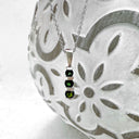 Round Cut Tourmaline Bar Set White Gold Drop Pendant