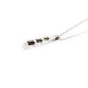 Round Cut Tourmaline Bar Set White Gold Drop Pendant