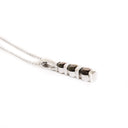 Round Cut Tourmaline Bar Set White Gold Drop Pendant