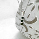 Round Cut Tourmaline Bar Set White Gold Drop Pendant